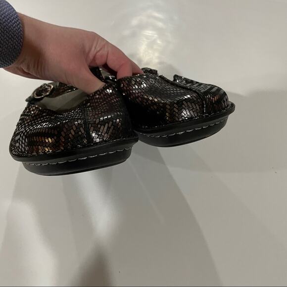 Alegria Tuscany Pewter Dazzler Metallic Mary Jane‎ Mules Size 38 - Picture 5 of 9